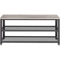 Vasagle - Schoenenrek - Zitbank met Metalen Frame - Schoenenrek met 2 Lagen - Voor Hal en Woonkamer