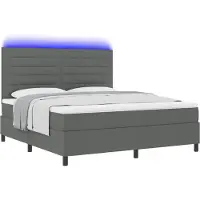 vidaXL Boxspringbed met matras, donkergrijs, 180 x 200 cm, gestoffeerd