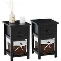 CARO-Möbel Nachtkastjes MESSINA, set van 2 - Zwart