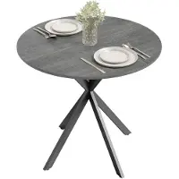 HOMCOM Eettafel-Spaanplaat, staal-80L x 80B x 75H cm-Grijs