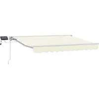vidaXL Handbediende luifel met LED's Crème en Wit 2,5 x 2 m