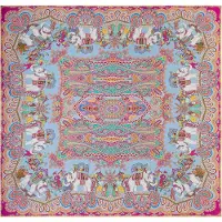 Roeckl sjaal Elephant Parade Silk 140x140 Multi Ciel kleurrijke