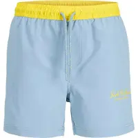 Jack & Jones Junior Zwemshorts 'JPSTMaui Archive' lichtblauw / donkergeel