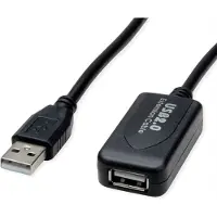 Standard USB 2.0 Verlängerung, aktiv, mit Repeater, schwarz, 5 m