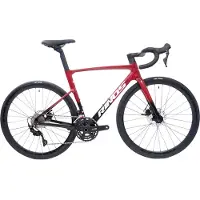 RINOS Odin3 Carbon Road - RaceFiets - met UCI Frameset - met SHIMANO 105 ST-R7000 - 22 versnellingen en schijfremmen - lichte fiets voor dames en heren - 700 x 40C - Zwart Rood M-54