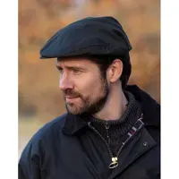 Walker and Hawkes Belton Wax flat cap Navy van maat L (59cm)