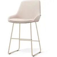 Nolon Nino-Isa Barkruk Beige - Beige Onderstel - 65 Cm - Modern - Stoffen - Kookeiland - Bruin - Barstoel