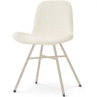 Nolon Noa-Fé Eetkamerstoel Rib Beige - Beige Onderstel - Japandi - Comfortabel - Elegant