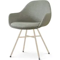 Nolon Noa-Mae Eetkamerstoel Saliegroen - Beige Onderstel - Modern - Kunststof - Comfortabel - Armstoel