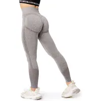 Bellivalini BLV-BLV50-254-LE Dames Leggings - Push Up - High Waist - Scrunch - Vrijetijdsbroek - Lang - Sport - Sporbroek - Yogabroek - Donker Grijs Gemêleerd - S