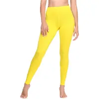 Ladeheid LA-LA40-133-LE Dames Leggings - Sport - Vrijetijdsbroek - Lang - Katoen - Sporbroek - Yogabroek - Geel - S