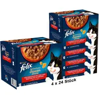 Felix Sensations Sauzen Kattenvoer nat, assortiment (4 x 24 x 85g)