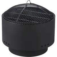 Happiq Rookloze Terrasvuurplaats - Houtgestookte Vuurkorf met Rooster & Pook - Voor Tuin & Buiten