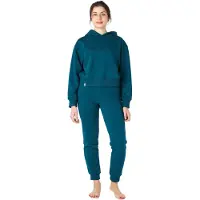 Bellivalini – Sportpak - Dames Huispak – Joggingpak – Trainingspak – Katoen – Tweedelig - Lange Mouwen – Smaragdgroen – XS – BLV-BLV50-222-SET