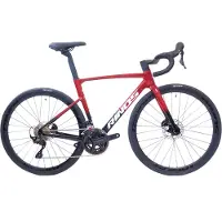 RINOS Odin 4.0 Carbon racefiets -Roadbike - met UCI Frameset -lichtgewicht racefiets 700C - Shimano 105 - 24 versnellingen- aerodynamisch ontwerp - hydraulische remmen - unisex - Zwart Rood S-52