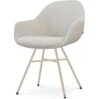 Nolon Noa-Mae Eetkamerstoel Beige Gemêleerd - Beige Onderstel - Comfortabel - Armleuning - Modern - Kunststof