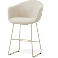 Nolon Nino-Otis Barkruk Cottonbeige - Beige Onderstel - 65 Cm - Modern - Armleuning - Stoffen - Crème