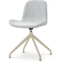 Nolon Nola-Fé Draaibare Eetkamerstoel Grijs Melange - Beige Onderstel - Comfortabel - Japandi - Stoffen