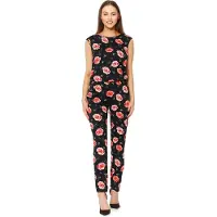 Bellivalini Ladeheid Dames Jumpsuit - Korte mouwen - Lange broek - Katoen - BLV-BLV50-211-OV - Bloemen - L