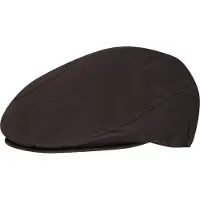 Walker and Hawkes Belton Wax flat cap Bruin van maat M (58cm)