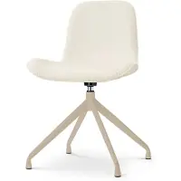 Nolon Nola-Fé Draaibare Eetkamerstoel Rib Beige - Beige Onderstel - Modern - Comfortabel - Luxe