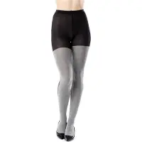 Bellivalini Panty – 100 DEN – Katoen – Zwart gemêleerd – XL - BLV-GI-1118