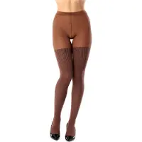 Bellivalini Dames Panty - 100 DEN - Medium gloss - Katoen - BLV-GI-1116 - Bruin - M