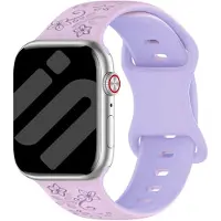 Strap-it Flower Siliconen bandje - horlogebandje geschikt voor Apple Watch 1/2/3/4/5/6/7/8/9/10/11/SE/Ultra (2) (38/40/41/42mm) - lila/paars