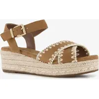 Blue Box dames espadrilles met sleehak bruin maat 41