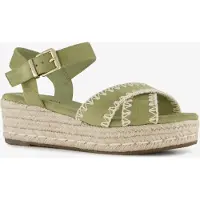 Blue Box dames espadrilles met sleehak groen maat 40