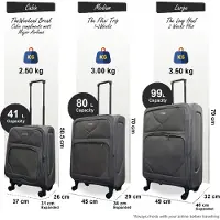 Infinity Leather Softshell lichtgewicht grijs nylon 4-wiel reiskoffer Feestkoffers