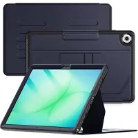 Ntech Tablet Hoes Geschikt voor Samsung Galaxy A11 Plus Navy - Galaxy A11 plus hoes met Kaartsleuven - Multi-Angle Magnetic Stand, Auto Sleep/Wake - Extra Stevig - Schokbestendig