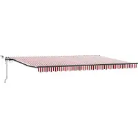 vidaXL Uitschuifbare luifel Rood en Wit 500 × 300 cm Polyester
