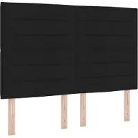 vidaXL LED Hoofdbord met LED-stripverlichting Zwart 160 cm Stof
