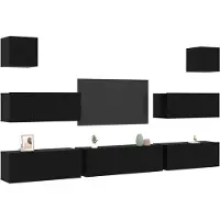 vidaXL Tv-meubelset 7 st 100 x 30 x 30 cm Zwart Eiken