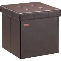 Casaria Poef met Opbergruimte - 40x40x40cm 40L Kunstleer – Bruin