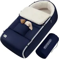 Monzana Voetenzak voor kinderwagen Marineblauw gevoerd