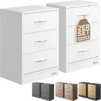Casaria Nachtkastje Eloise 2 Stuks Wit 54x39x28cm LED