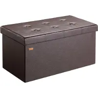 Casaria Zitbank met Opbergruimte - 80x40x40cm 100L Kunstleer – Bruin