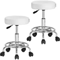 Casaria Kruk op Wielen - 2 Stuks Draaibaar Hoogte 51-65 cm – Wit