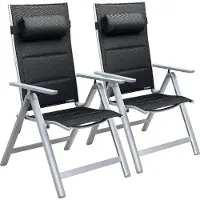 Casaria Tuinstoel Bern Premium 2 stuks Zilver