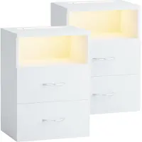 Casaria Nachtkastje Jamie Set van 2 Wit 55x40x28cm