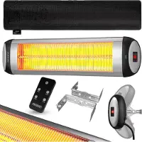 Monzana Infrarood terrasverwarmer, 2500W, voor terras en buiten, zilver