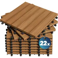 Casaria Houten tegel acaciahout set van 22 30x30cm