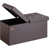 Casaria Zitbank met Opbergruimte - 80x40x40cm 100L Kunstleer – Bruin