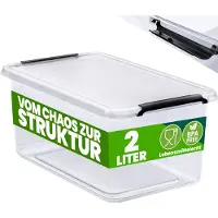 Deuba Opbergbox - 2l BPA Vrij Stapelbaar - 20x15x12cm