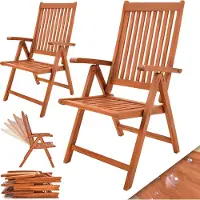 Casaria Tuinstoel Vanamo Set van 2 Eucalyptushout FSC-gecertificeerd