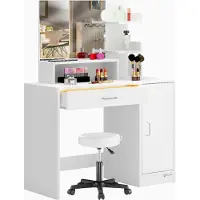 Casaria Kaptafel Jocelyn Wit 140x90x40cm incl rolkruk