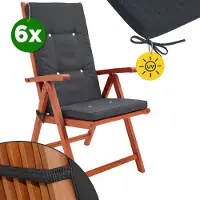 Detex Stoelkussen Vanamo 6 stuks Antraciet