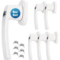 Monzana Raamsluiting met Slot 6 stuks Wit
